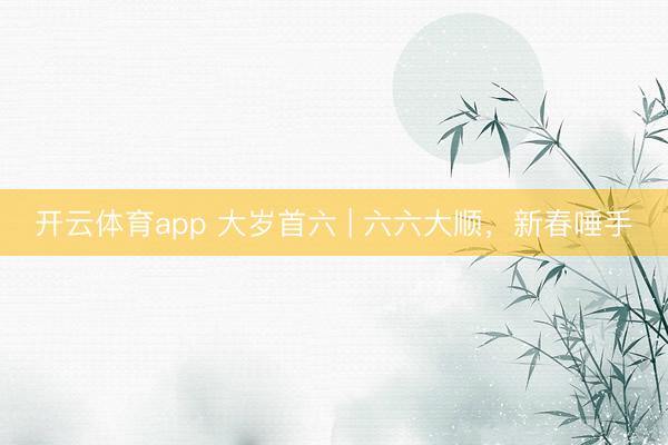 开云体育app 大岁首六 | 六六大顺，新春唾手