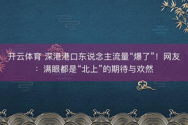 开云体育 深港港口东说念主流量“爆了”!网友:满眼都是“北上”的期待与欢然