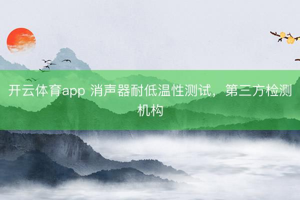 开云体育app 消声器耐低温性测试，第三方检测机构