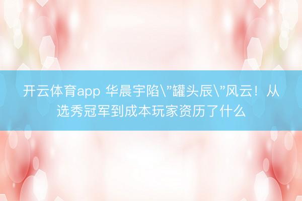 开云体育app 华晨宇陷