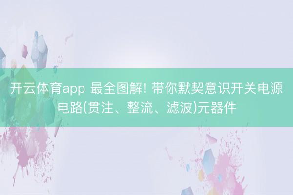 开云体育app 最全图解! 带你默契意识开关电源电路(贯注、整流、滤波)元器件