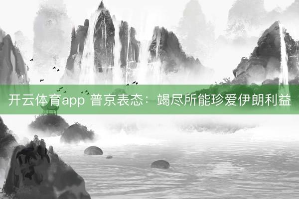 开云体育app 普京表态：竭尽所能珍爱伊朗利益